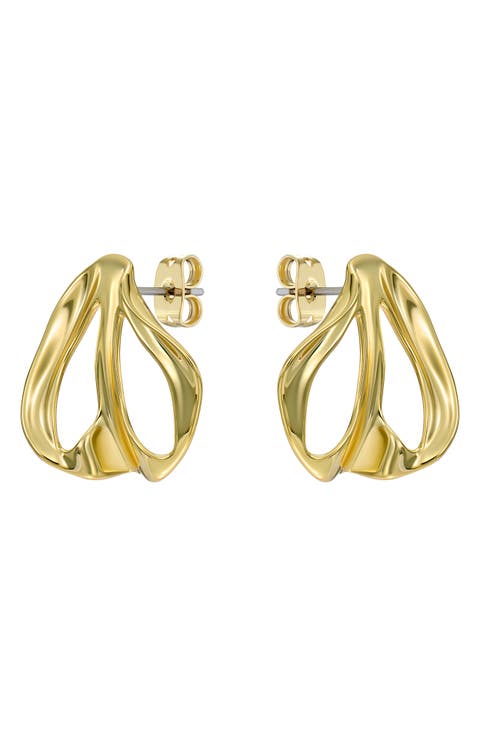 Leah Abstract Leaf Stud Earrings