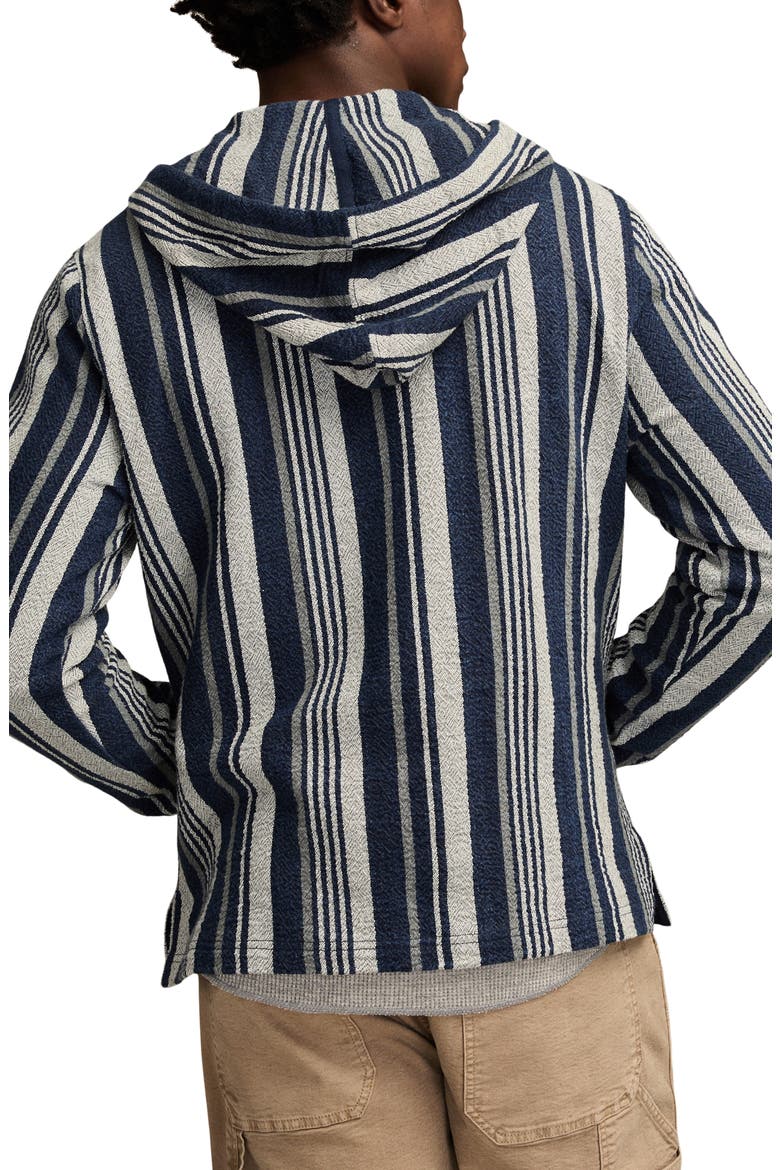 Baja Stripe Cotton Hoodie, Alternate, color, BLUE