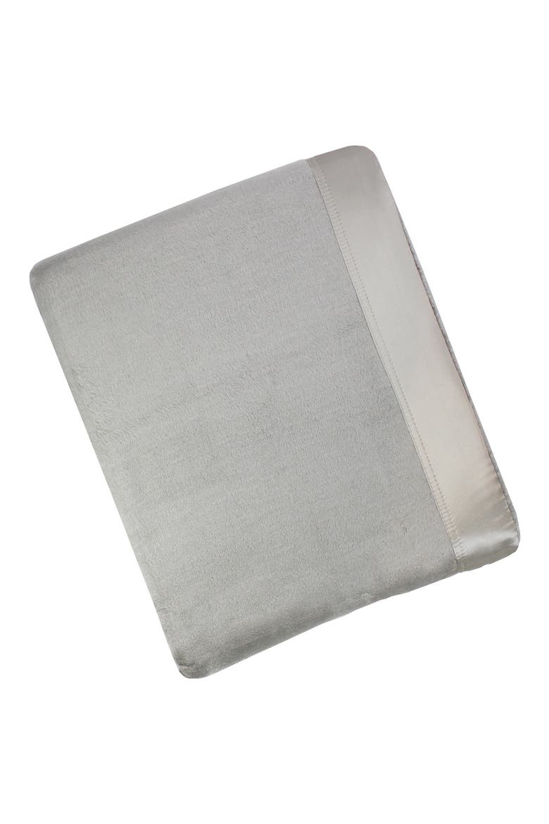 Plaza Silk & Cotton Blanket, Main, color, GRAY