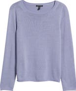 Eileen Fisher Bateau Neck Cotton Blend Sweater