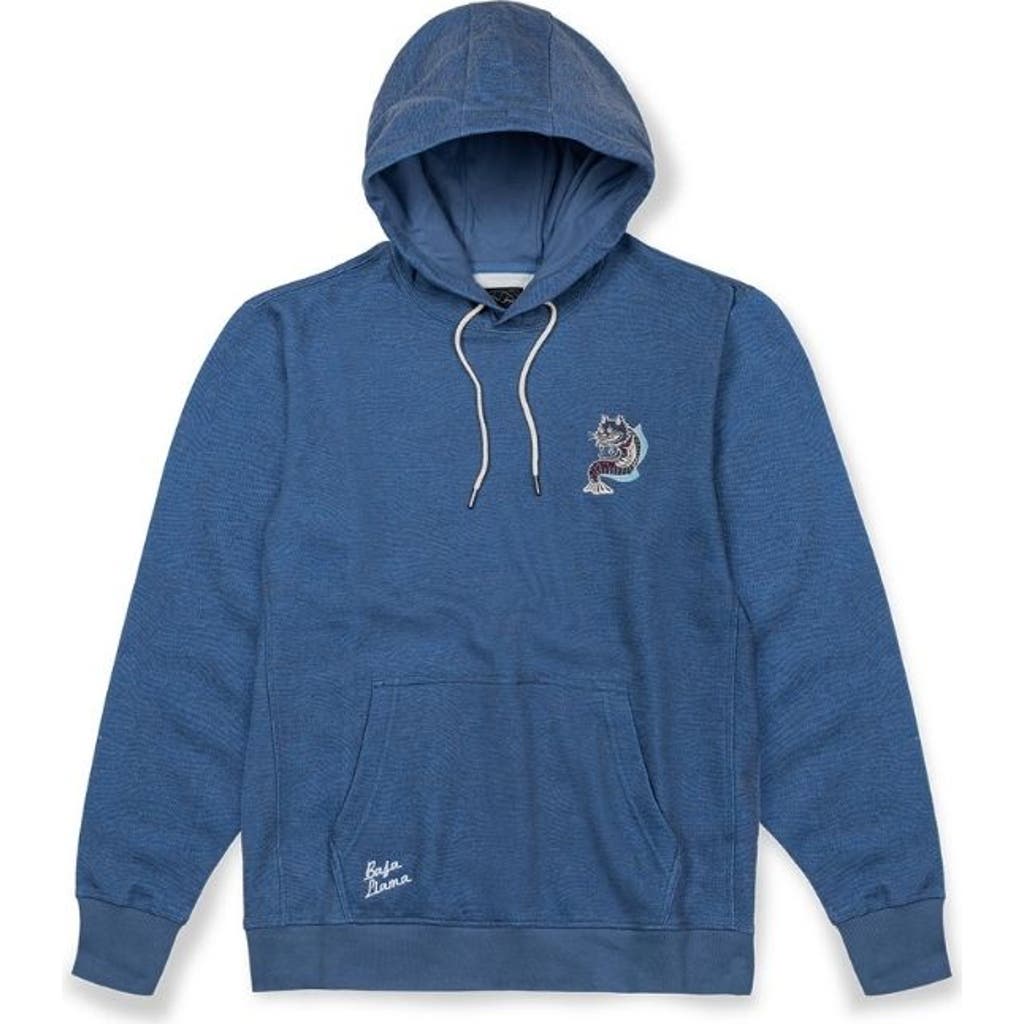 Baja Llama Catfished Organic Cotton Hoodie - Blue In Navy
