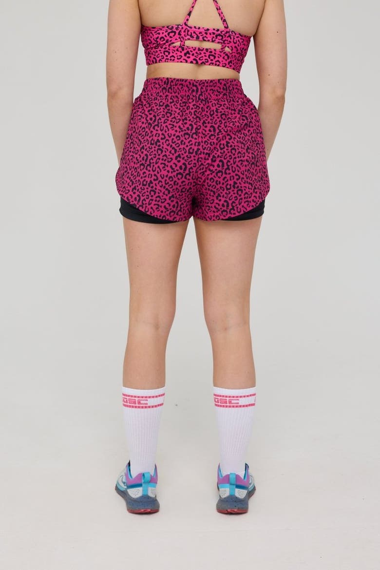 Elite 2 in 1 Running Shorts - Pink Leopard, Alternate, color, Pink Leopard