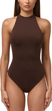 Naked Wardrobe Funnel Neck Racerback Bodysuit