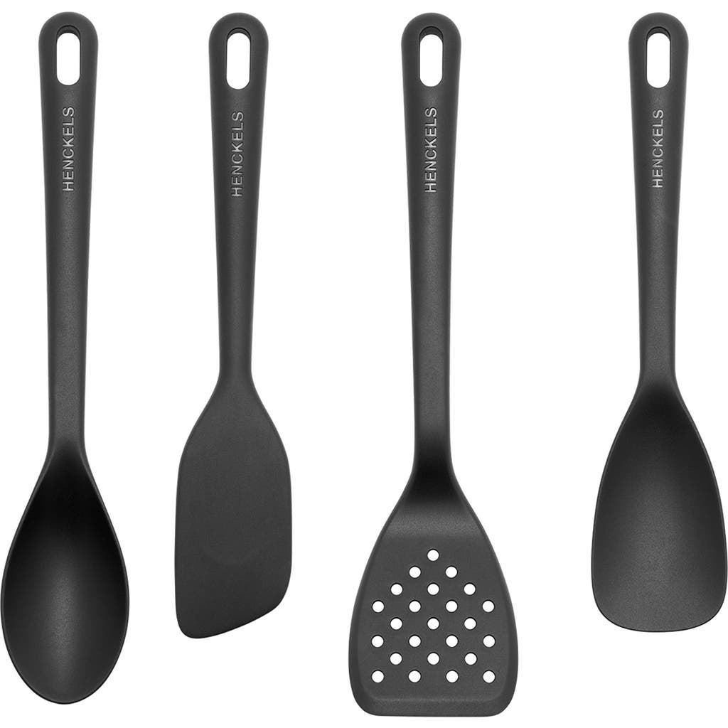 Henckels Cutlery 4-piece Silicone Utensil Set In Black