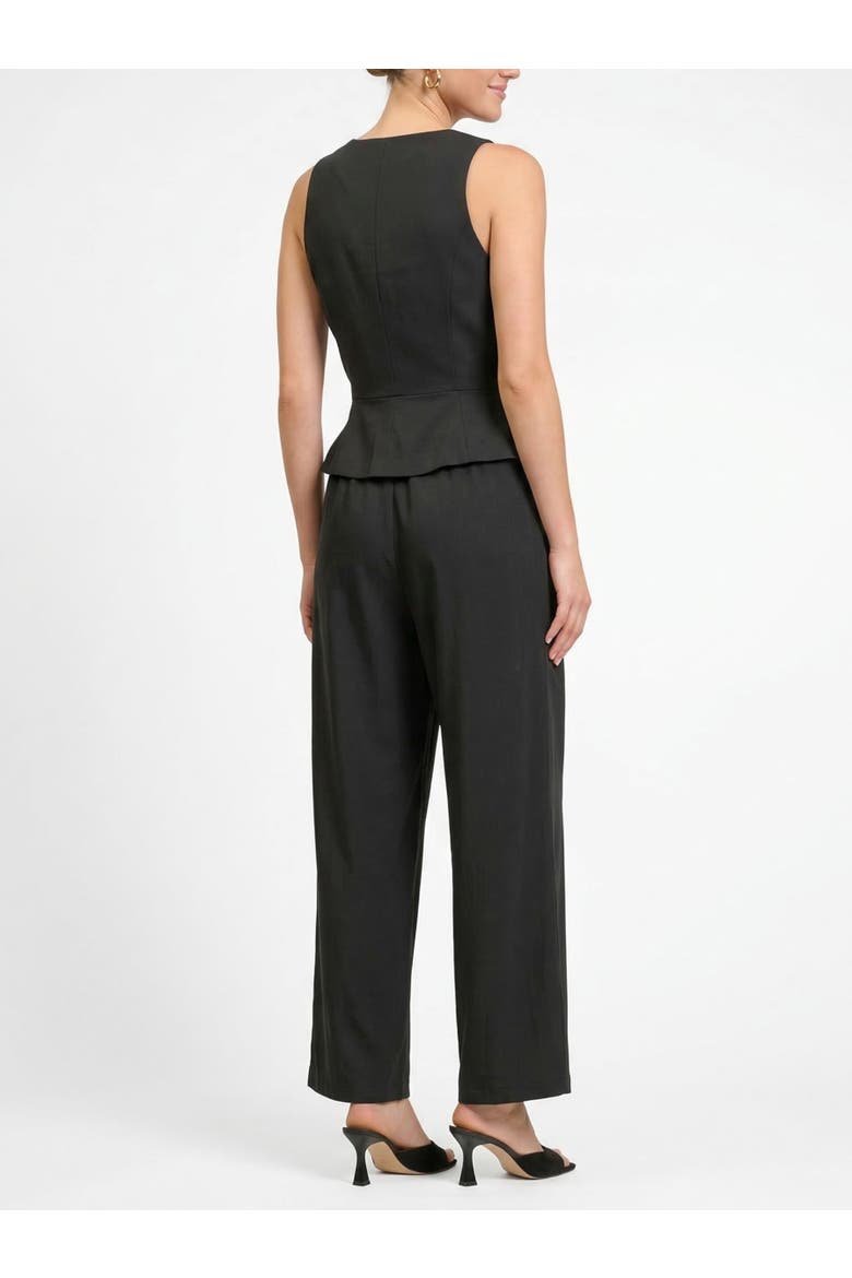 Annie Sleeveless Peplum Jumpsuit, Alternate, color, Black