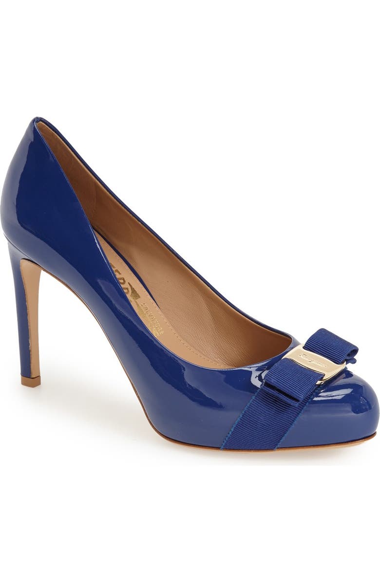 FERRAGAMO Salvatore Ferragamo Pimpa Rounded Toe Bow Pump, Main, color,