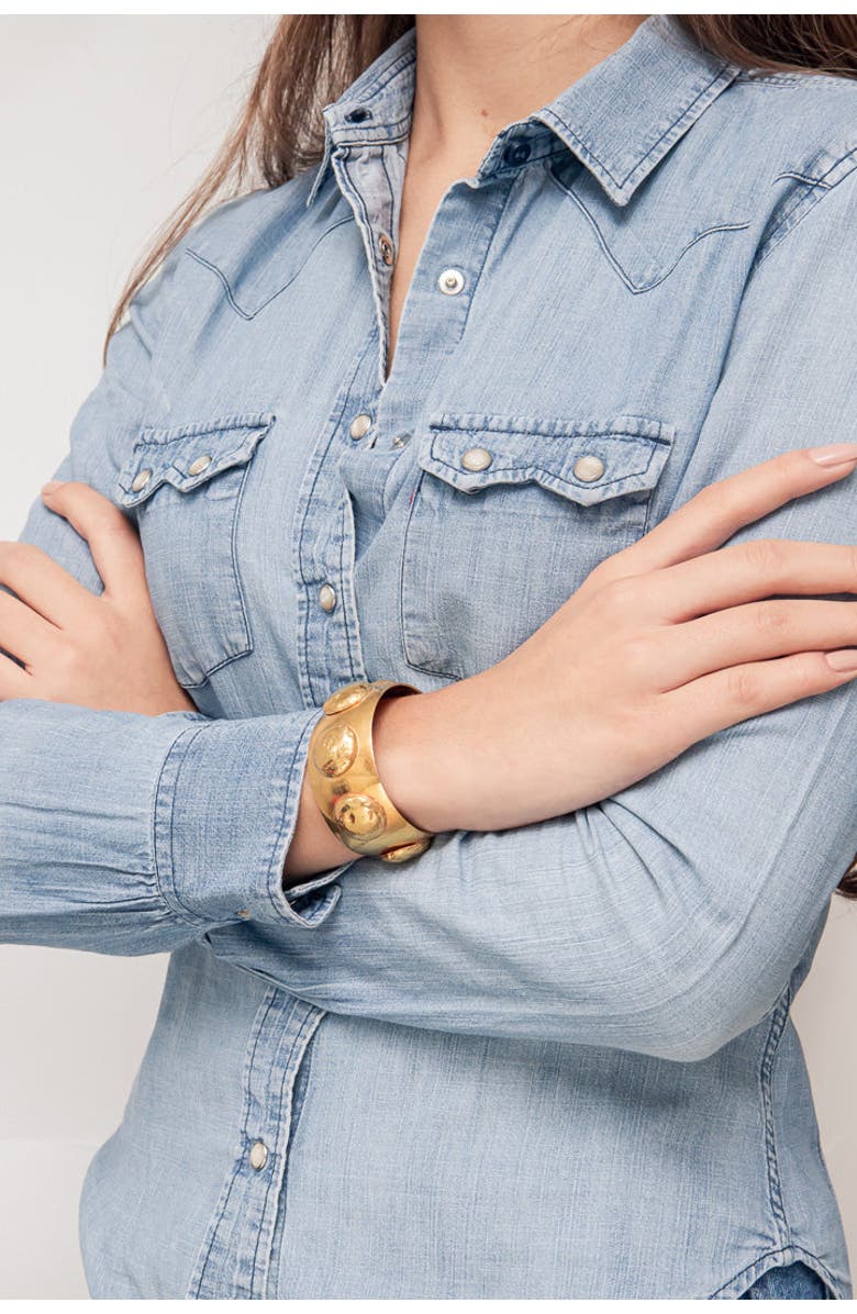 SYLVIA TOLEDANO Curve Cuff, Alternate, color, Gold