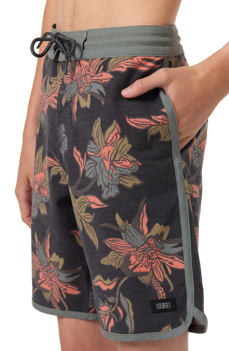 O'Neill Kids' Cruzer Stripe Scallop Board Shorts, Alternate, color,