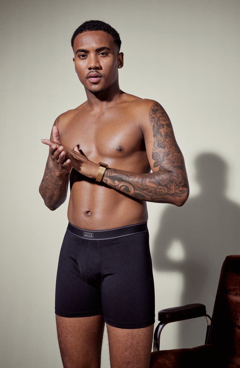 SAXX Daytripper Comfort Stretch Boxer Briefs, Alternate, color, Black