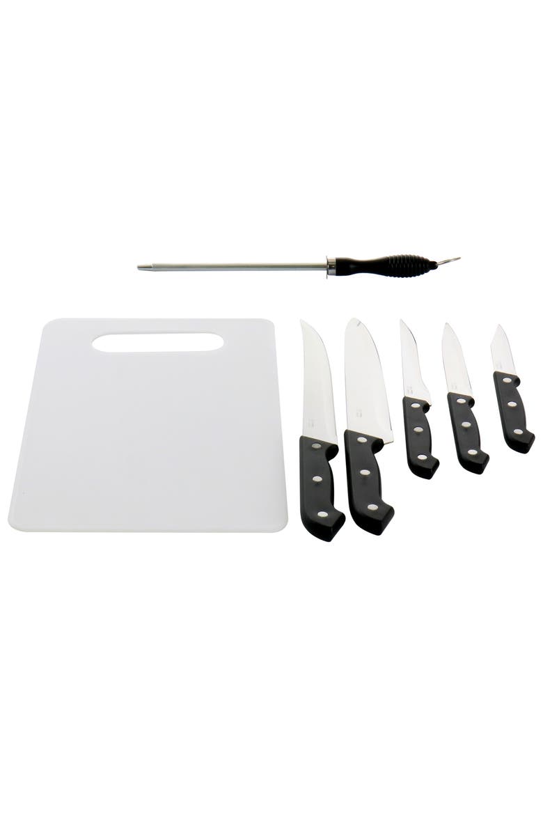 7pc Canterbury Stainless Steel Cutlery Set, Alternate, color, Black