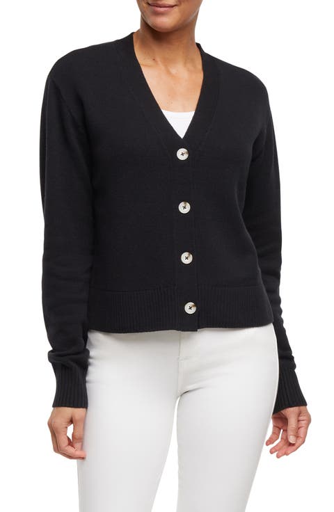 売れ筋商品|||ヴィンスカムート ニット&セーター アウター レディース Women's V-Neck Short-Sleeve Sweater Rich Black 送料無料】 ヴィンスカムート レディース ニット・セーター