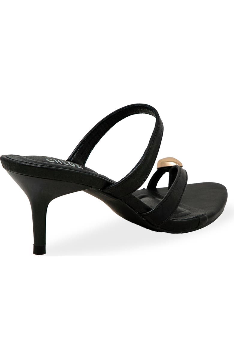CHASE AND CHLOE Post Toe Kitten Heel Mule Sandal, Alternate, color, Black
