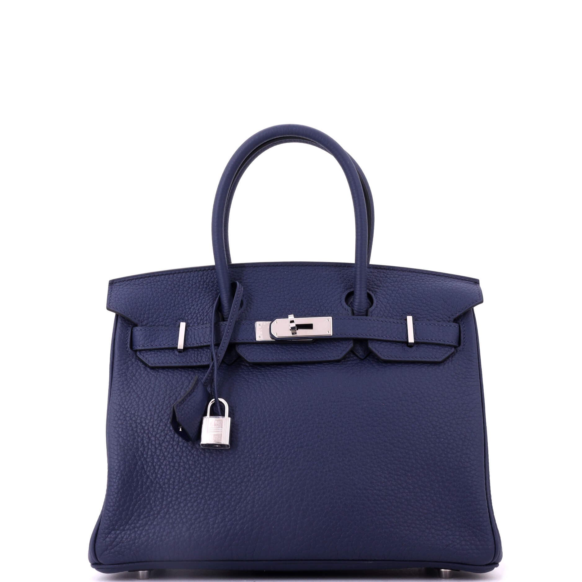 Birkin Handbag Verso Togo with Palladium Hardware 30, Main, color, Blue