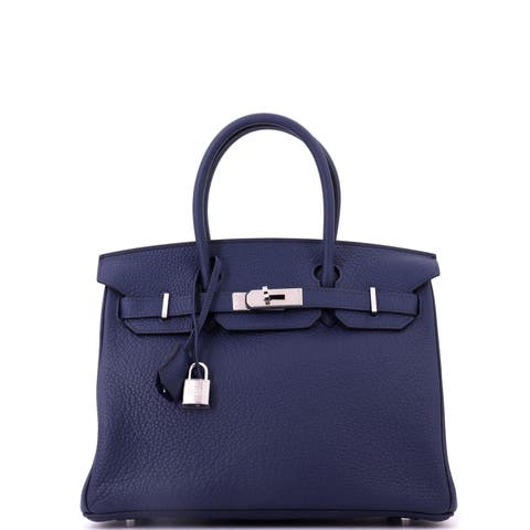 Birkin Handbag Verso Togo with Palladium Hardware 30