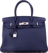 Pre-Owned Hermes Birkin Handbag Verso Togo with Palladium Hardware 30