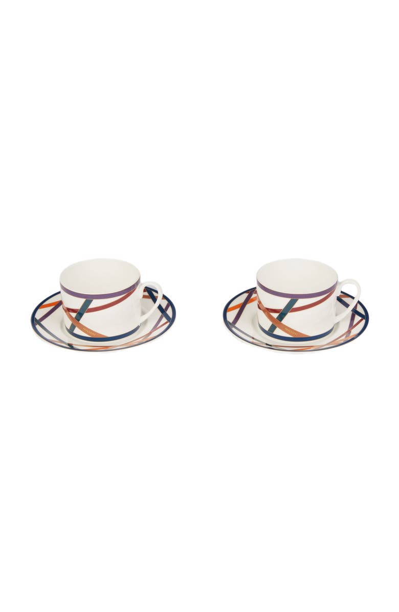 Missoni Home Nastri Set Of 2 Tea Cups & Saucers, Alternate, color, Multicoloured