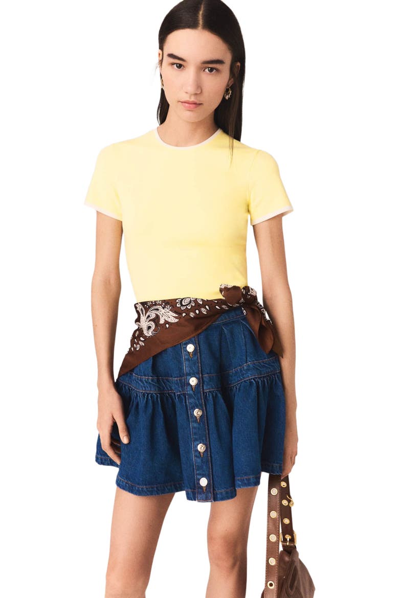Round back cut-out sweater, Main, color, Pale yellow