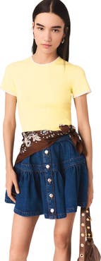 maje Round back cut-out sweater