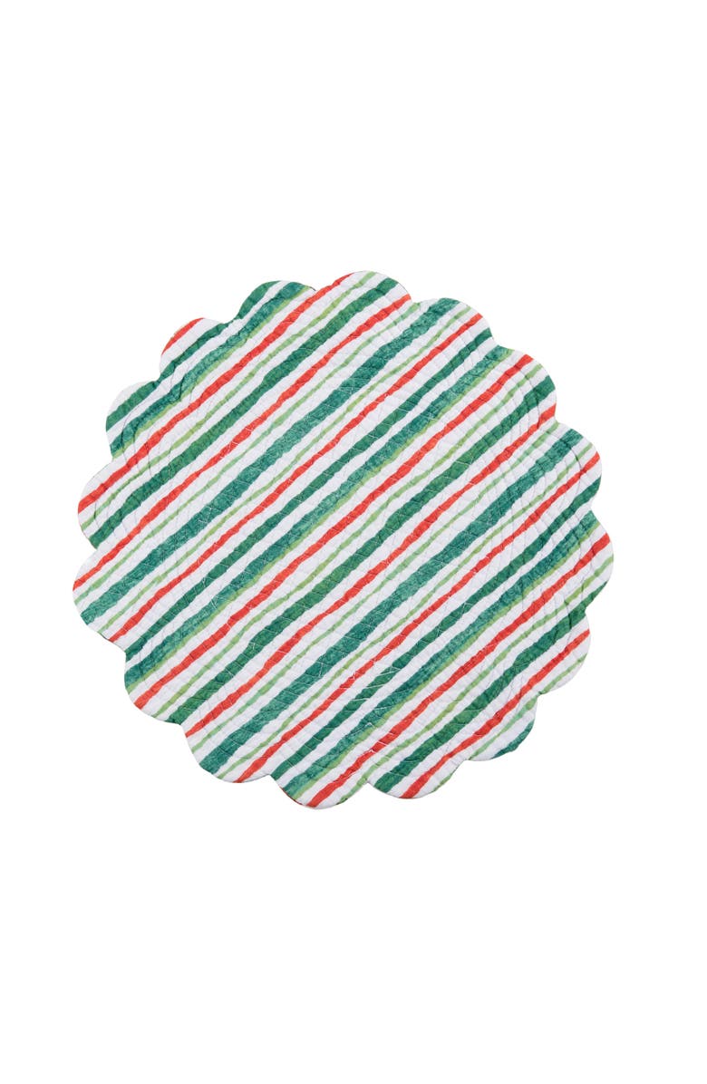 C&F Home Delwyn Cardinal Round Placemats Set of 6, 17", Alternate, color, Red