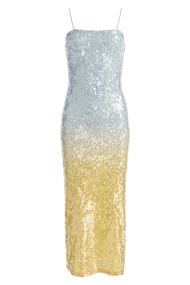 Fifi Ombré Sequin Midi Dress, Alternate, color, CLEAR SKIES
