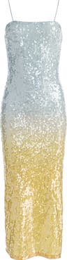 Alice + Olivia Fifi Ombré Sequin Midi Dress