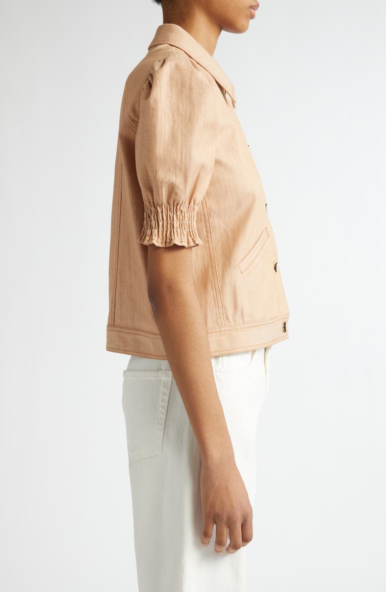 Cinq à Sept Roselyn Short Sleeve Denim Jacket, Alternate, color,