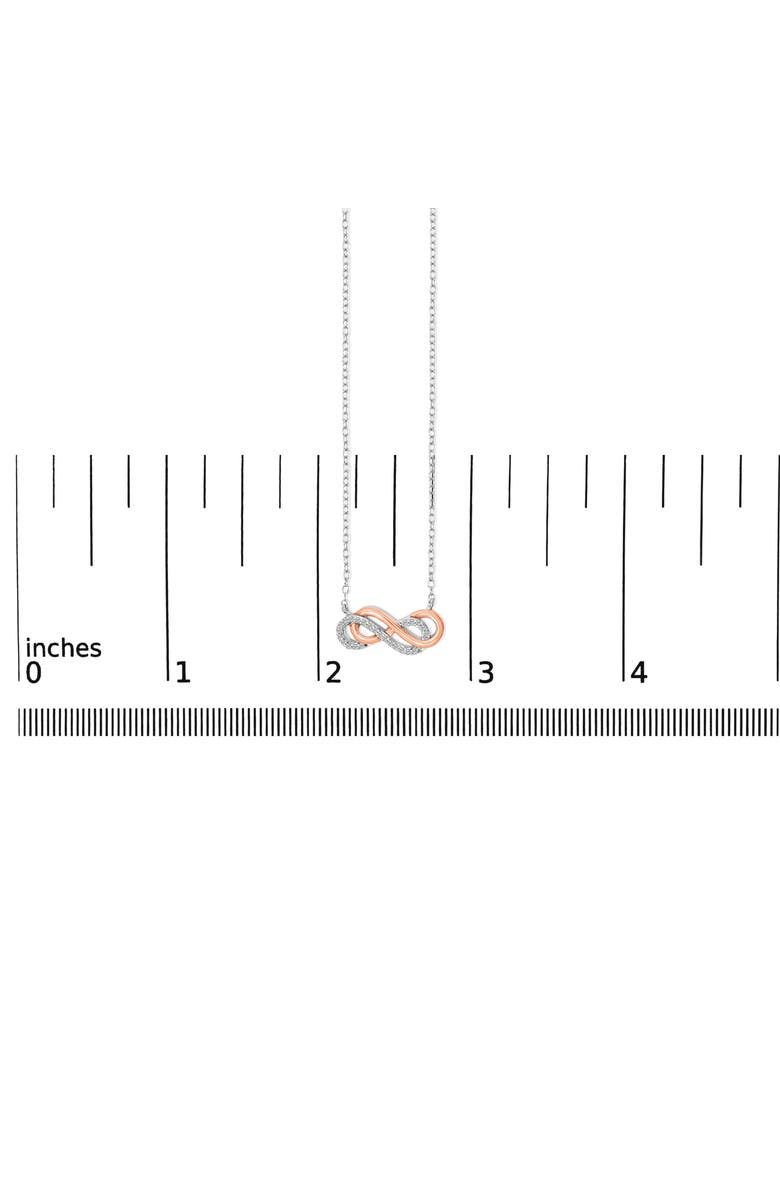 Haus of Brilliance 14K Rose Gold Plated Sterling Silver Diamond Accent Double Infinity Pendant Necklace, Alternate, color, White Gold Over Silver