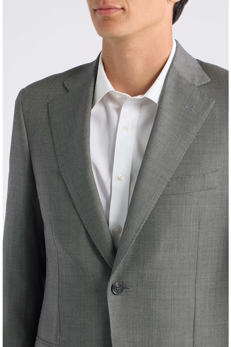 Black & White Bird's Eye Wool Suit, Alternate, color, BLACK/WHITE