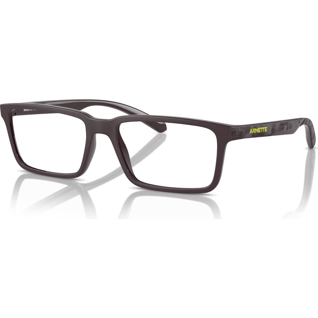 Arnette 55mm Rectangle Optical Glasses In Red