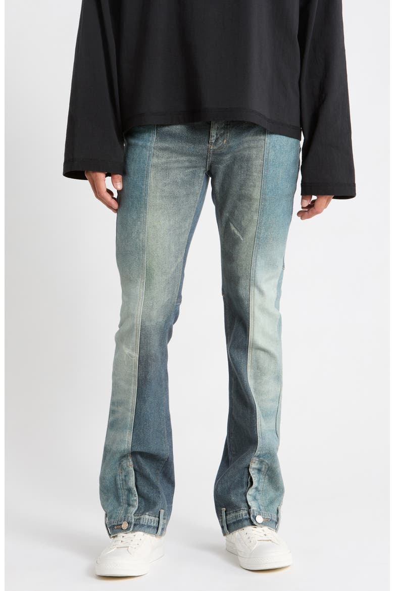 Upside Down Flare Jeans, Main, color, BLUE MULTI