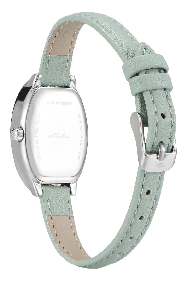 Thick Dome Quartz Leather Strap Watch, 24mm x 36.8mm, Alternate, color, SEAFOAM