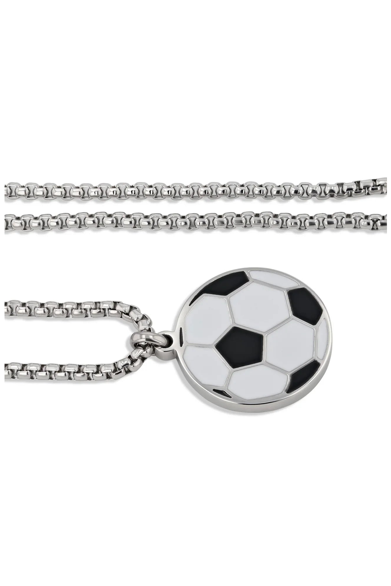 Stainless Steel Soccer Pendant Necklace with Chain, Alternate, color, Soccer Ball / 18in
