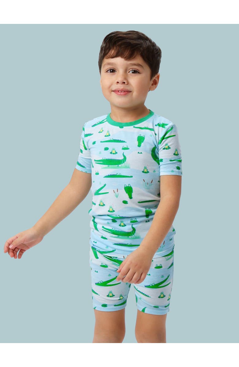 Softsnooze Gender Inclusive Short Sleeve Pajama Set, Alternate, color, Alligator Adventure