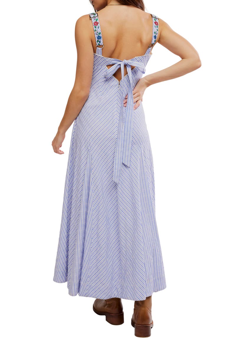 Havenwood Embroidered Check Maxi Dress, Alternate, color, WHITE COMBO