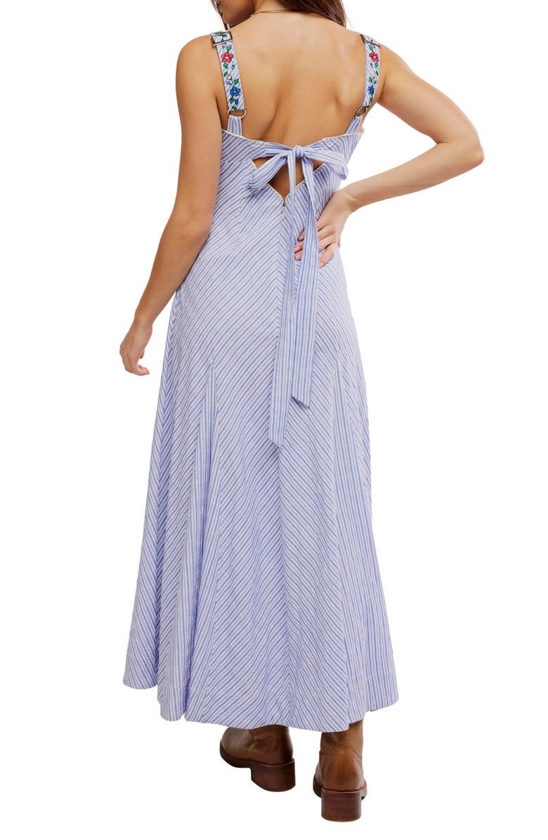 Free People Havenwood Embroidered Check Maxi Dress, Alternate, color, White Combo