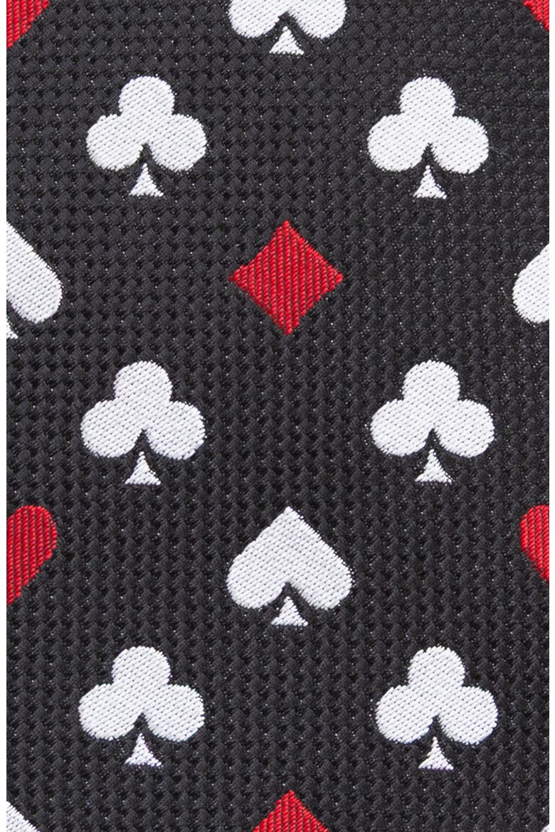 Card Suits Jacquard Silk Blend Tie, Alternate, color, BLACK