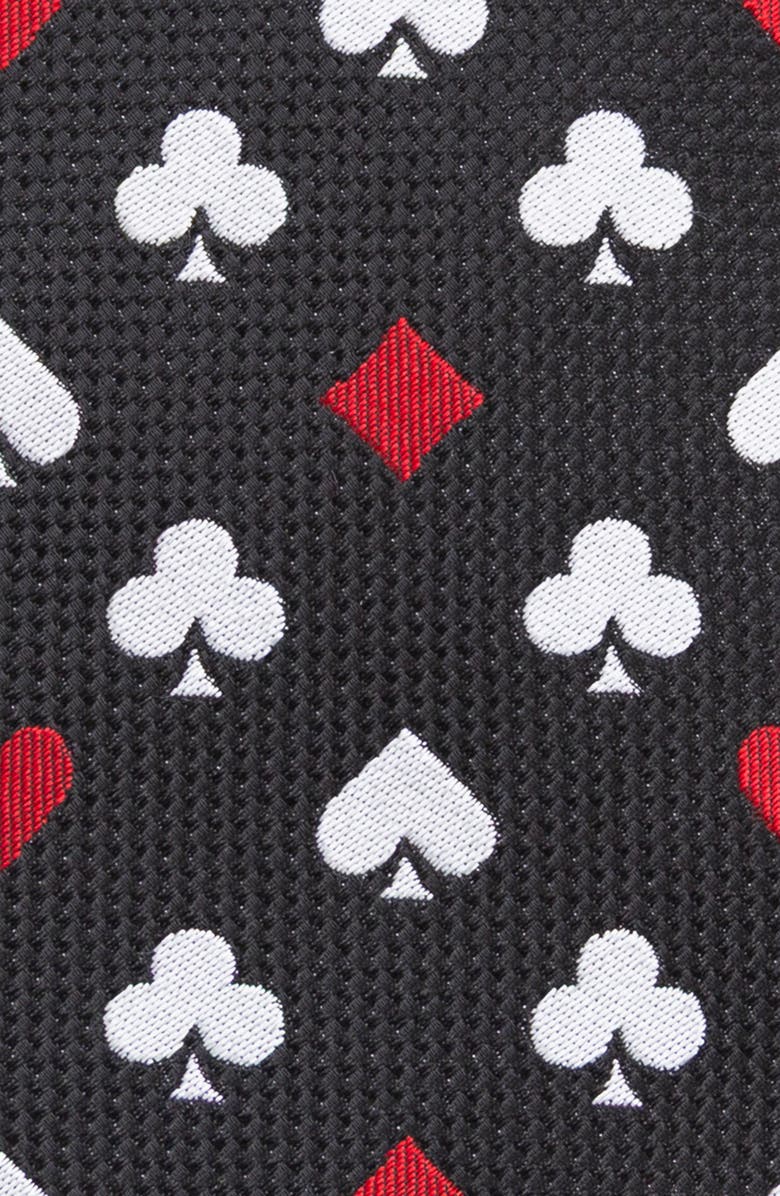 Cufflinks, Inc. Card Suits Jacquard Silk Blend Tie, Alternate, color, Black