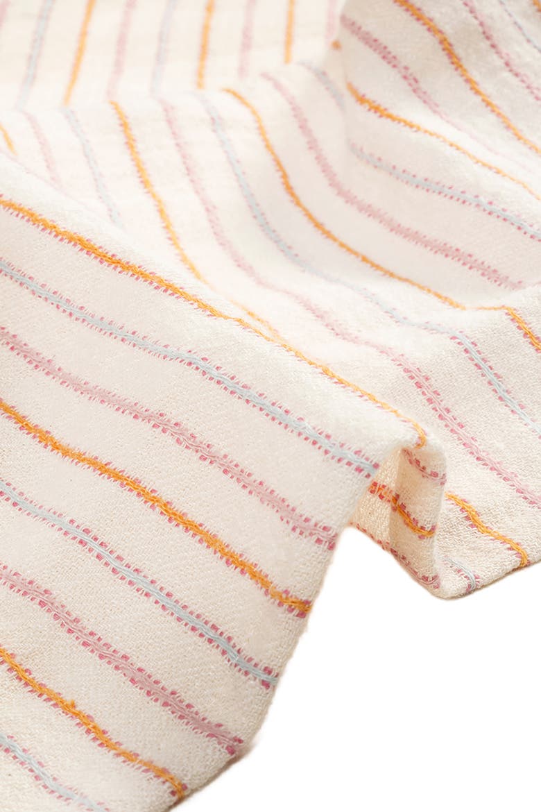 Nilufer Cotton Linen Striped King Coverlet, Alternate, color, Natural