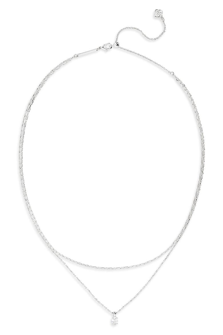 Cailin Multi Strand Necklace, Main, color, SILVER WHITE CRYSTAL