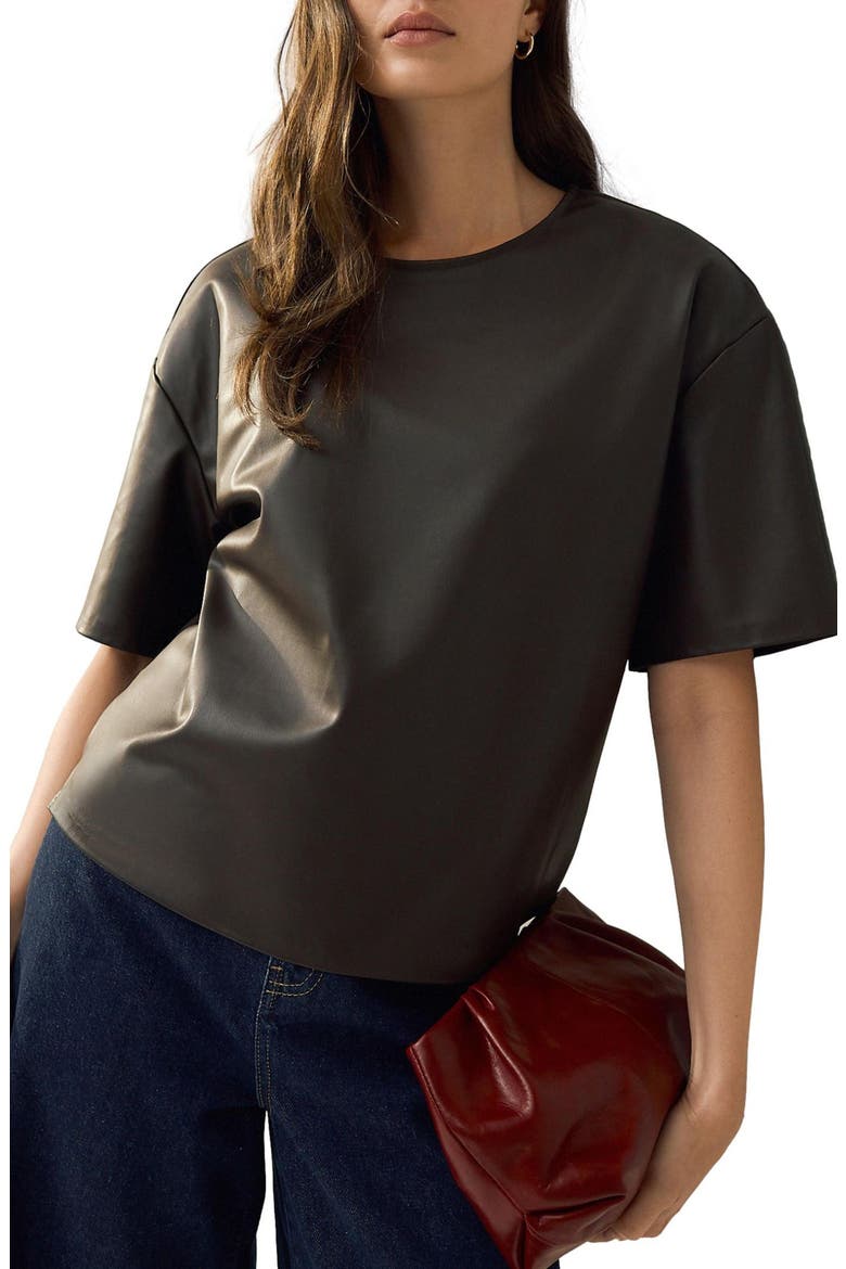 Coated T-Shirt, Main, color, BROWN