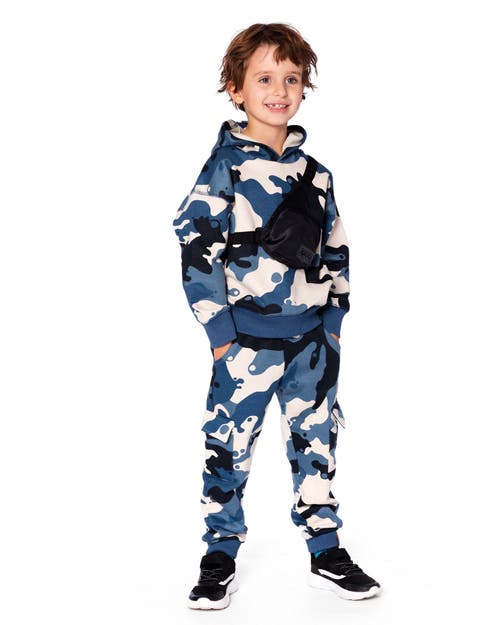 Deux Par Deux Fleece Sweatpants With Cargo Pockets In Blue