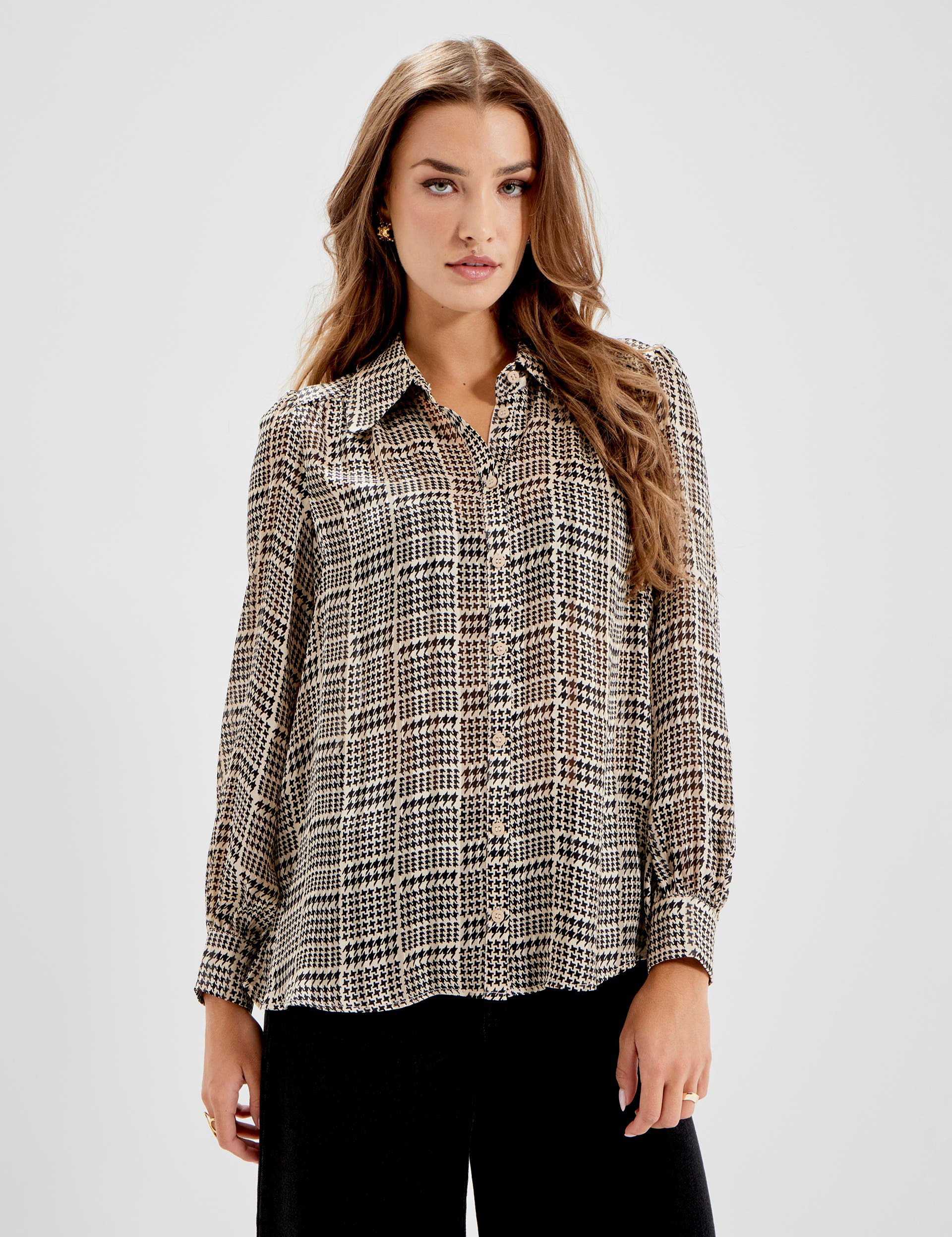 Beige Houndstooth