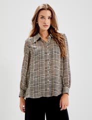 Finery London Melina Printed Chiffon Blouse