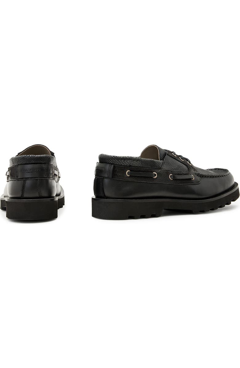 AllSaints Skiff Boat Shoe, Alternate, color, Black