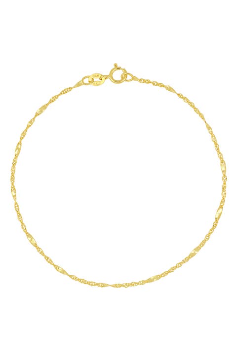 14K Gold Twist Chain Bracelet