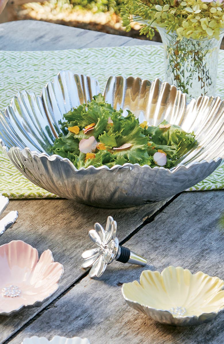 Mariposa Cosmos Flat Bottle Stopper, Alternate, color, Silver