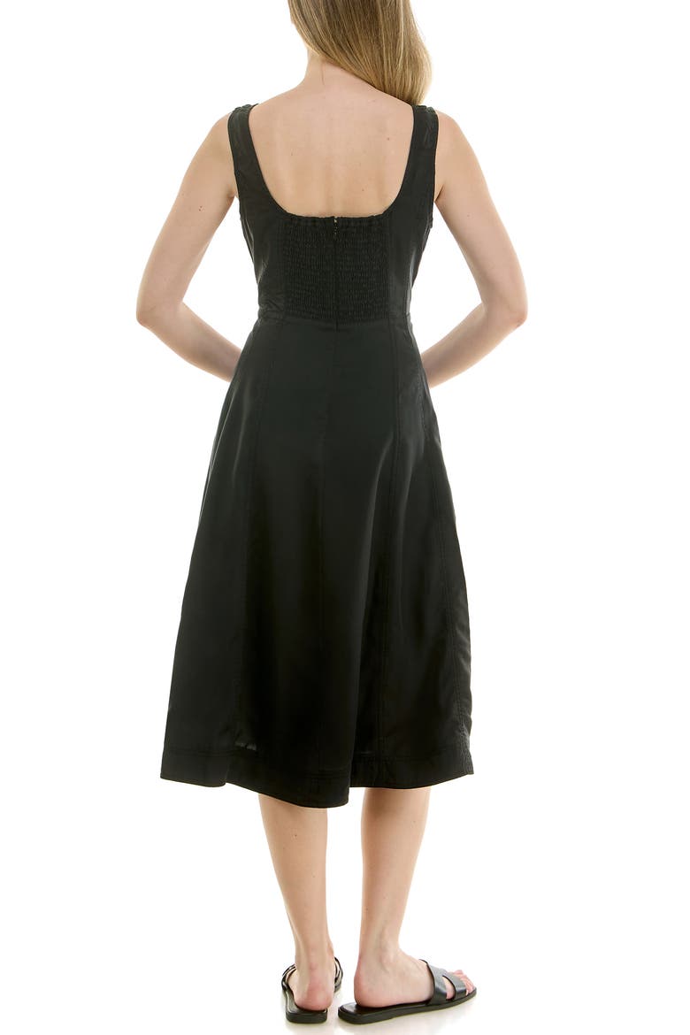 Twill Fit & Flare Tank Dress, Alternate, color, VERY BLACK
