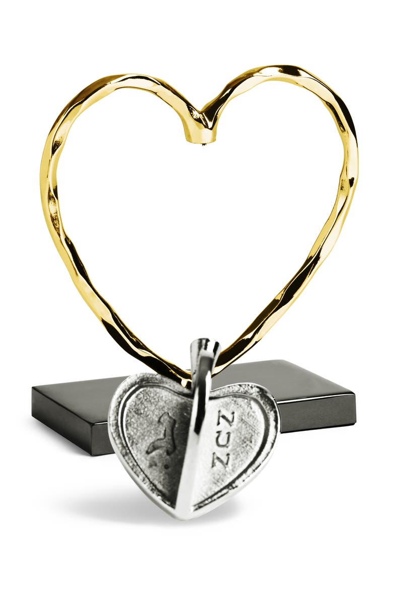 Heart Dreidel, Alternate, color, GOLD/ SILVER