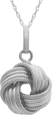 FZN 10K Gold Twisted Knot Pendant Necklace