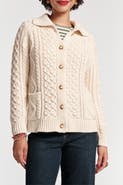 Frances Valentine Fisherman Cardigan Cableknit 100% Pima Cotton